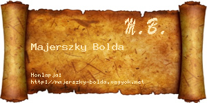Majerszky Bolda névjegykártya